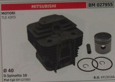 CILINDRO PISTONE COMPLETO DECESPUGLIATORE MOTORE MITSUBISHI TLE 43 FD Ø 40
