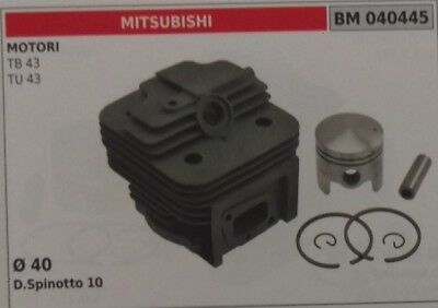 CILINDRO PISTONE COMPLETO DECESPUGLIATORE MOTORE MITSUBISHI TU TB 43 Ø 40
