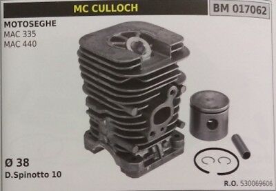 530069606 CILINDRO COMPLETO E PISTONE MOTOSEGA McCULLOCH MAC 335 440 Ø 38