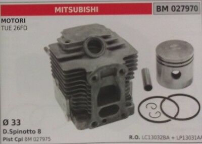 CILINDRO PISTONE COMPLETO DECESPUGLIATORE MOTORE MITSUBISHI TLE 26FD Ø 33