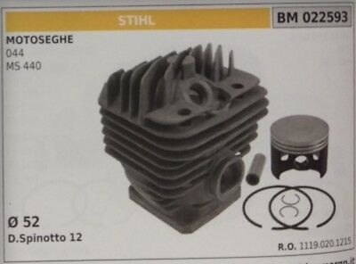 11190201215 CILINDRO E PISTONE COMPLETO MOTOSEGA STIHL 044 MS 440 Ø 52