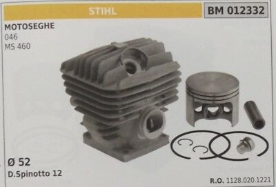 11280201221 CILINDRO E PISTONE COMPLETO MOTOSEGA STIHL 046 MS 460 Ø 52