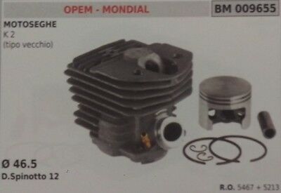 5467 CILINDRO E PISTONE COMPLETO MOTOSEGA OPEM MONDIAL K2 vecchio tipo Ø 46.5
