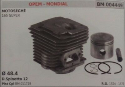 1524 CILINDRO E PISTONE COMPLETO MOTOSEGA OPEM MONDIAL 165 SUPER Ø 48.4