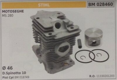 11330201203 CILINDRO E PISTONE COMPLETO MOTOSEGA STIHL MS 280 Ø 46