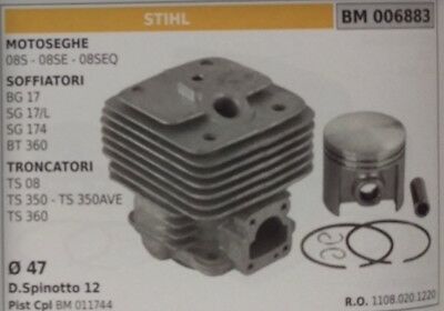 11080201120 CILINDRO E PISTONE MOTOSEGA STIHL 08S 08SE 08SEQ Ø 47 mm