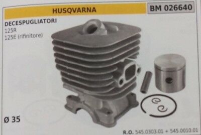 CILINDRO E PISTONE COMPLETO DECESPUGLIATORE HUSQVARNA 125R 125E trimmer Ø 35