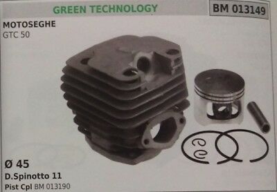 CILINDRO PISTONE COMPLETO MOTOSEGA GREEN TECHNOLOGY GTC 50 Ø 45