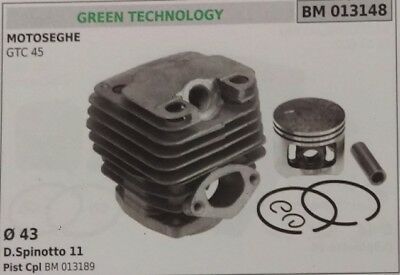 CILINDRO PISTONE COMPLETO MOTOSEGA GREEN TECHNOLOGY GTC 45 Ø 43
