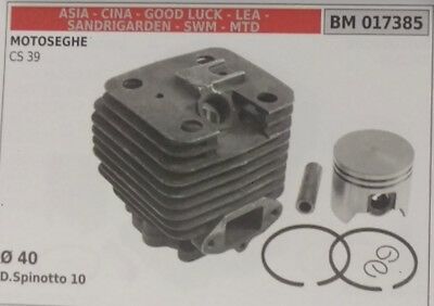 CILINDRO PISTONE COMPL MOTOSEGA CINESE IMPORTAZIONE SANDRIGARDEN SWM LTD CS39
