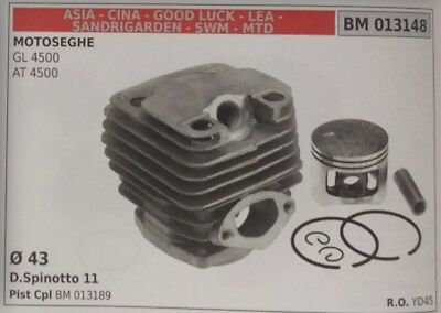 CILINDRO PISTONE COMPL MOTOSEGA CINESE IMPORTAZIONE SANDRIGARDEN SWM GL AT 4500