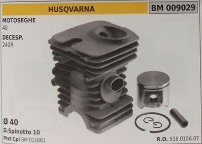 506010607 CILINDRO E PISTONE COMPLETO DECESPUGLIATORE HUSQVARNA 420R Ø 40
