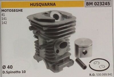 530069941 CILINDRO E PISTONE COMPLETO MOTOSEGA HUSQVARNA 41 141 142 Ø 40