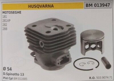 503907471 CILINDRO E PISTONE COMPLETO MOTOSEGA HUSQVARNA 181 281XP 283 288 Ø 54