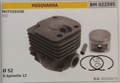 503626473 CILINDRO E PISTONE COMPLETO MOTOSEGA HUSQVARNA 372 Ø 52
