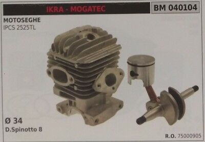 75000905 CILINDRO COMPLETO E PISTONE MOTOSEGA IKRA MOGATEC IPCS 2525 TL