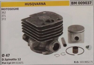 503965271 CILINDRO E PISTONE COMPLETO MOTOSEGA HUSQVARNA 362 371 372 Ø 47