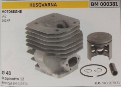503907971 CILINDRO E PISTONE COMPLETO MOTOSEGA HUSQVARNA 262 262XP Ø 48