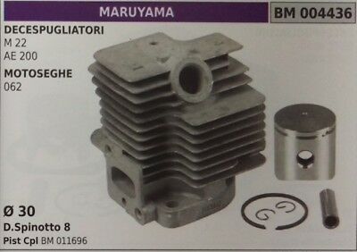 CILINDRO E PISTONE COMPLETO MOTOSEGA MARUYAMA 062 Ø 30