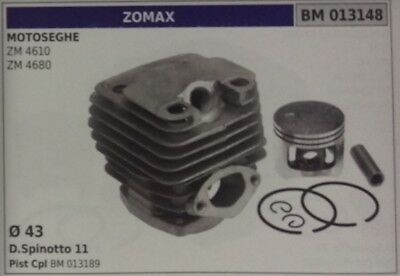 CILINDRO E PISTONE COMPLETO MOTOSEGA ZOMAX ZM 4610 4680 Ø 43
