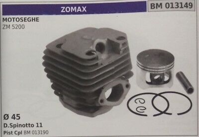 CILINDRO E PISTONE COMPLETO MOTOSEGA ZOMAX ZM 5200 Ø 45