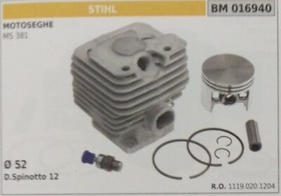11190201204 CILINDRO E PISTONE COMPLETO MOTOSEGA STIHL MS 381 Ø 52