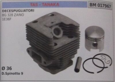 CILINDRO COMPLETO E PISTONE DECESPUGLIATORE TAS TANAKA BG 328 ZAINO 1E36F Ø 36
