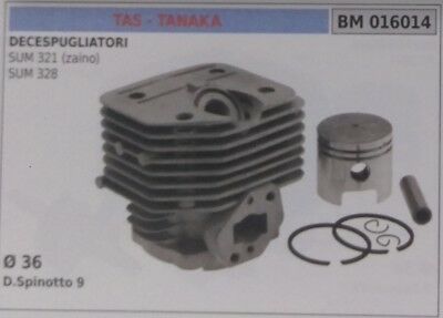 CILINDRO COMPLETO E PISTONE DECESPUGLIATORE TAS TANAKA SUM 321 ZAINO SUM 328 Ø36