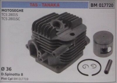 CILINDRO E PISTONE COMPLETO MOTOSEGA TAS TANAKA TCS 2801S 2801SC Ø 36