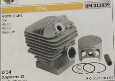 11220201209 CILINDRO E PISTONE COMPLETO MOTOSEGA STIHL 066  MS 660 magnum Ø 54