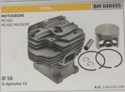11440201200 CILINDRO E PISTONE COMPLETO MOTOSEGA STIHL MS661 MS 661 MAGNUM Ø 56