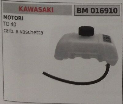 SERBATOIO MISCELA BENZINA MOTORE KAWASAKI TD40 TD 40 CARBURATORE A VASCHETTA