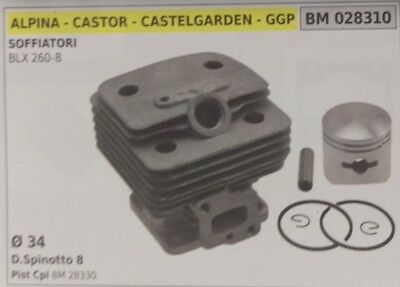 CILINDRO E PISTONE COMPLETO SOFFIATORE ALPINA CASTOR CASTELGARDEN GGP BLX 260-8