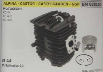 CILINDRO PISTONE COMPLETO MOTOSEGA ALPINA CASTOR CASTELGARDEN GGP XC 44 430 470