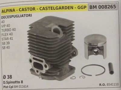 8541110 CILINDRO PISTONE COMPLETO DECESPUGLIATORE CASTOR 40 VIP TURBO FLEX