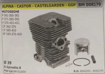 8541370 CILINDRO PISTONE COMPLETO MOTOSEGA ALPINA SP 340 SP 370 SP 410 CASTOR