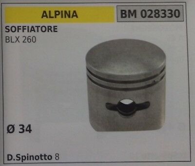 PISTONE COMPLETO SOFFIATORE ALPINA STIGA BLX 260 D. 34 FASCE E SPINOTTO