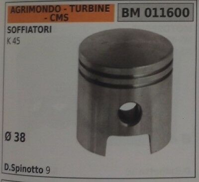 PISTONE COMPLETO SOFFIATORE AGRIMONDO TURBINE CMS K45 K 45 D 38 + segmenti