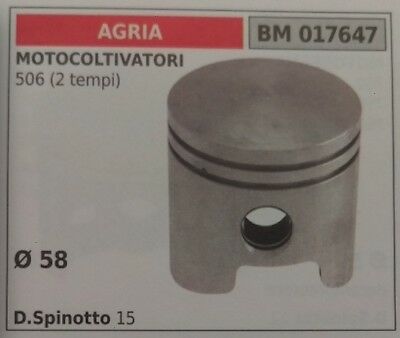 PISTONE COMPLETO MOTOCOLTIVATORE AGRIA 506 2T D. 58mm SPINOTTO 15