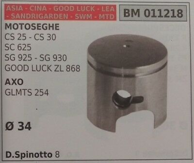PISTONE COMPLETO MOTOSEGA IMPORTAZIONE SANDRIGARDEN CINESE CS 25 30 SC 625 D 34