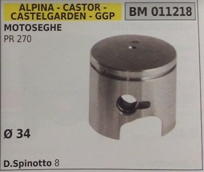 PISTONE COMPLETO MOTOSEGA ALPINA CASTOR CASTELGARDEN STIGA PR 270 D 34
