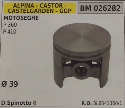 PISTONE COMPLETO MOTOSEGA ALPINA CASTOR CASTELGARDEN STIGA P 360 410 D.39