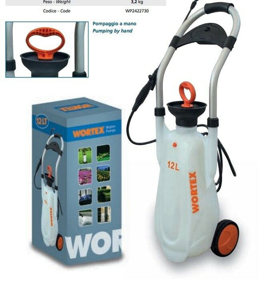 POMPA IRRORATRICE WORTEX T12-M diserbante diserbo TROLLEY 12L + LANCIA 80cm