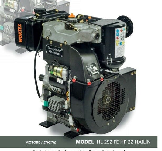 MOTORE HAILIN DIESEL HL292 22HP ALBERO CILINDRICO D 36,5 AVVIAMENTO ELETTRICO