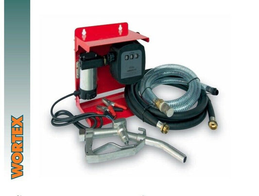KIT PORTATILE TRAVASO GASOLIO Elettropompa Cavo Tubo Pistola Valvola Contalitri