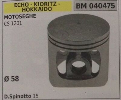 PISTONE COMPLETO DI SEGMENTI MOTOSEGA ECHO CS 1201 HOKKAIDO KIORITZ Diam. 58
