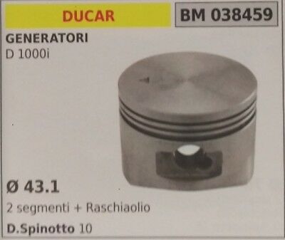 PISTONE COMPLETO MOTORE MOTOGENERATORE GRUPPO ELETTROGENO DUCAR D 1000i D. 43.1