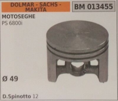 PISTONE COMPLETO DI SEGMENTI MOTOSEGA DOLMAR P 6800i SACHS MAKITA D. 49