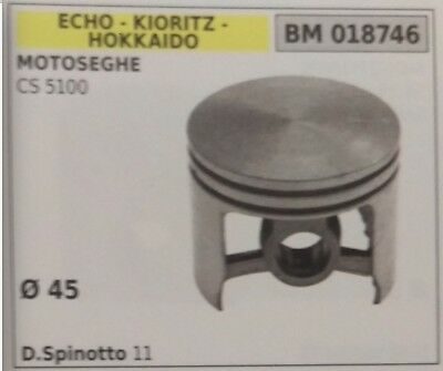 PISTONE COMPLETO DI SEGMENTI MOTOSEGA ECHO CS 5100 HOKKAIDO KIORITZ Diam 45