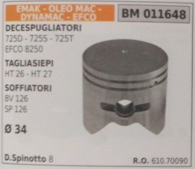61070090 PISTONE COMPLETO TAGLIASIEPE EMAK DYNAMAC EFCO OLEOMAC HT 26 27 Ø 34
